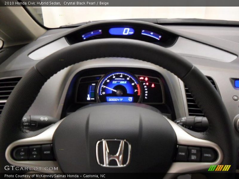 Crystal Black Pearl / Beige 2010 Honda Civic Hybrid Sedan