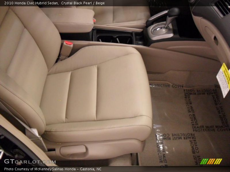 Crystal Black Pearl / Beige 2010 Honda Civic Hybrid Sedan