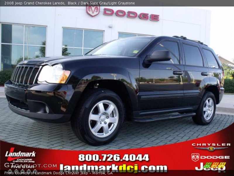 Black / Dark Slate Gray/Light Graystone 2008 Jeep Grand Cherokee Laredo