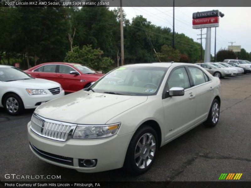 Light Sage Metallic / Sand 2007 Lincoln MKZ AWD Sedan