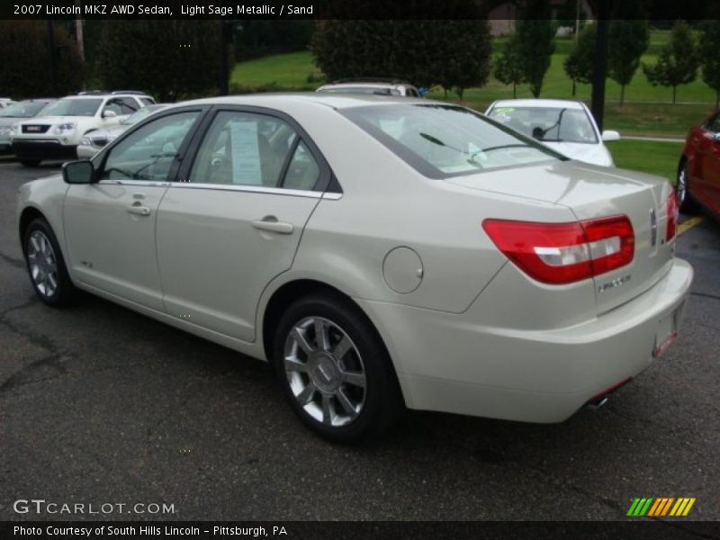 Light Sage Metallic / Sand 2007 Lincoln MKZ AWD Sedan