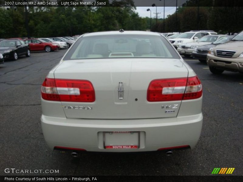 Light Sage Metallic / Sand 2007 Lincoln MKZ AWD Sedan