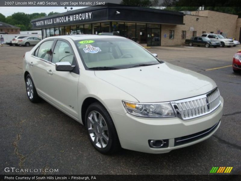Light Sage Metallic / Sand 2007 Lincoln MKZ AWD Sedan