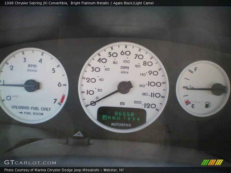 Bright Platinum Metallic / Agate Black/Light Camel 1998 Chrysler Sebring JXi Convertible