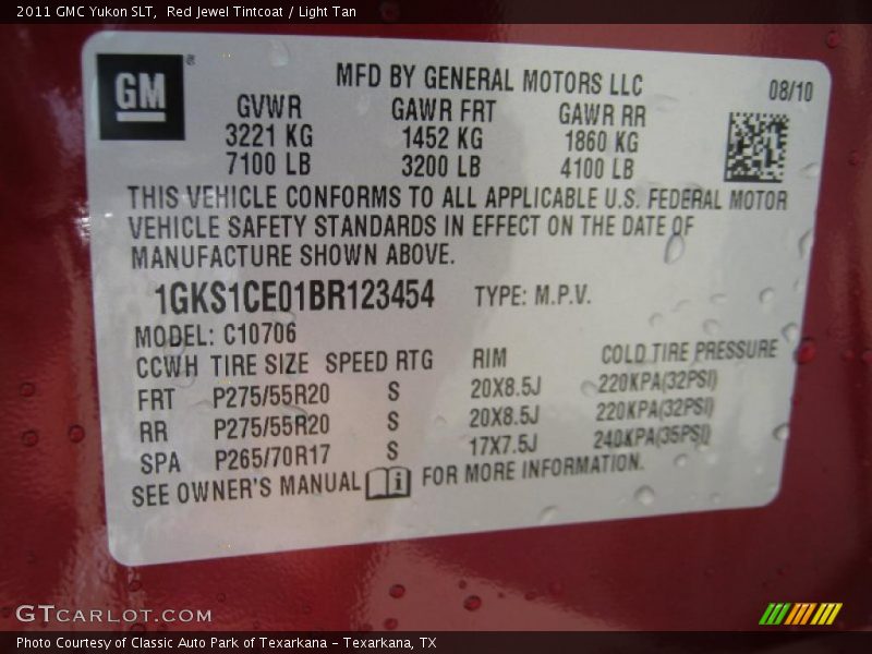 Red Jewel Tintcoat / Light Tan 2011 GMC Yukon SLT