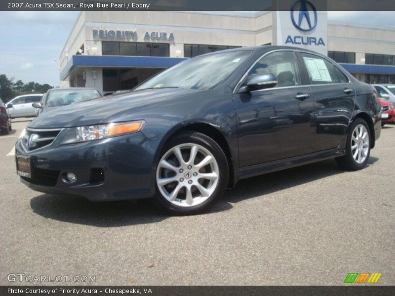 Royal Blue Pearl / Ebony 2007 Acura TSX Sedan