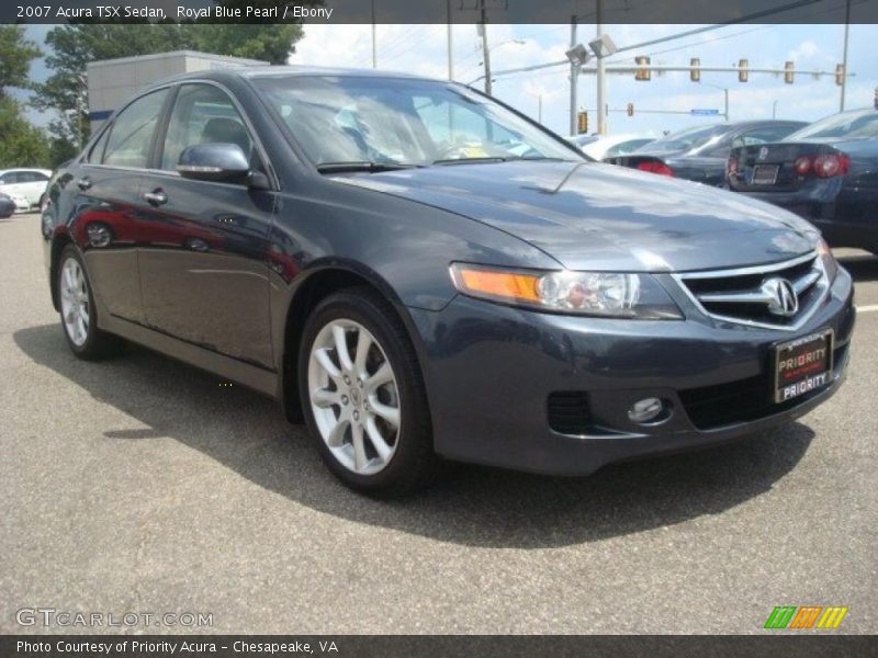 Royal Blue Pearl / Ebony 2007 Acura TSX Sedan