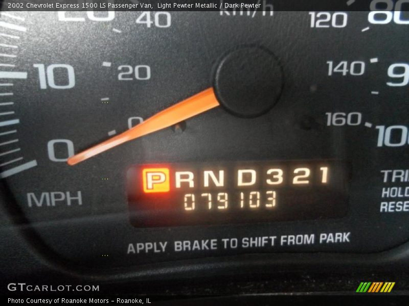 Light Pewter Metallic / Dark Pewter 2002 Chevrolet Express 1500 LS Passenger Van
