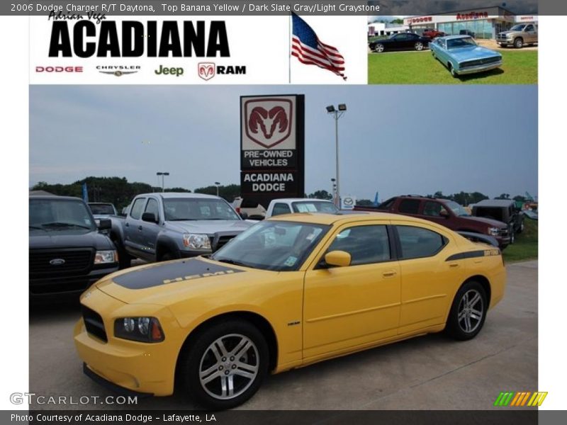 Top Banana Yellow / Dark Slate Gray/Light Graystone 2006 Dodge Charger R/T Daytona