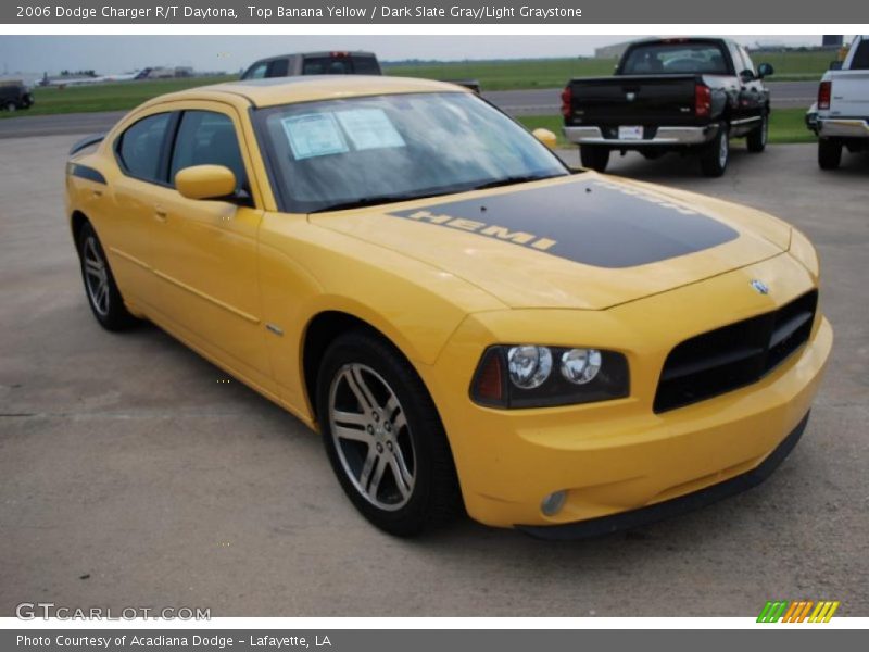 Top Banana Yellow / Dark Slate Gray/Light Graystone 2006 Dodge Charger R/T Daytona