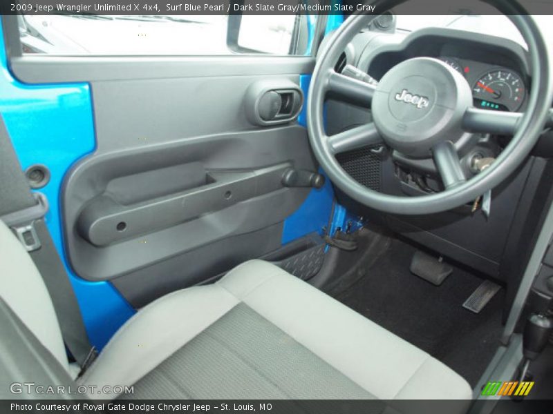 Surf Blue Pearl / Dark Slate Gray/Medium Slate Gray 2009 Jeep Wrangler Unlimited X 4x4