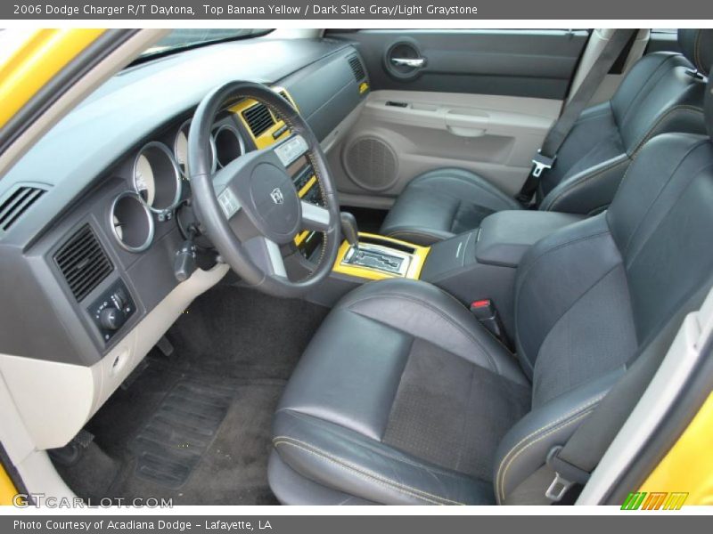 Top Banana Yellow / Dark Slate Gray/Light Graystone 2006 Dodge Charger R/T Daytona