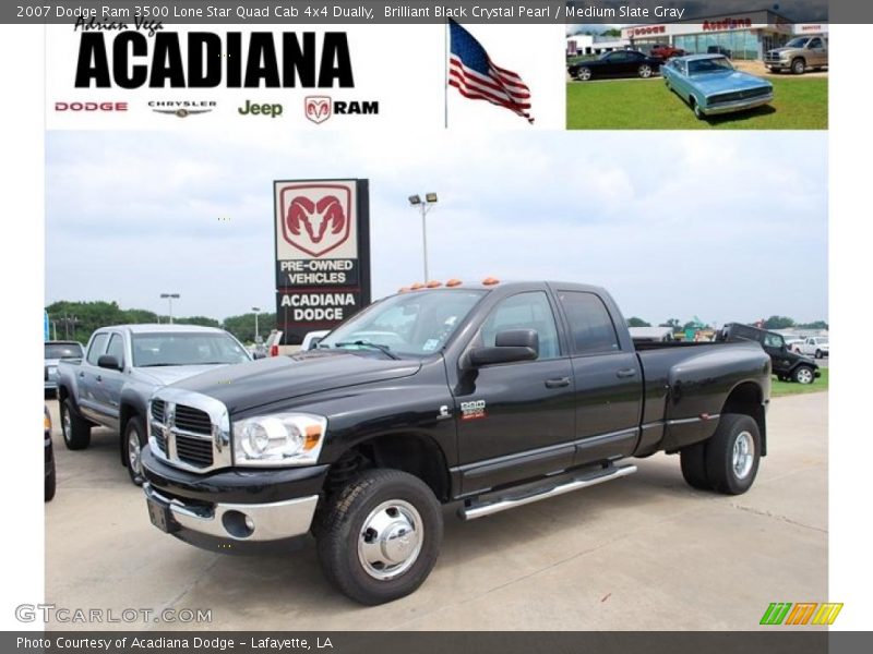 Brilliant Black Crystal Pearl / Medium Slate Gray 2007 Dodge Ram 3500 Lone Star Quad Cab 4x4 Dually