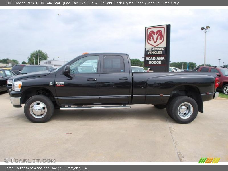 Brilliant Black Crystal Pearl / Medium Slate Gray 2007 Dodge Ram 3500 Lone Star Quad Cab 4x4 Dually