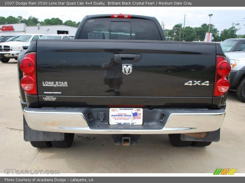 Brilliant Black Crystal Pearl / Medium Slate Gray 2007 Dodge Ram 3500 Lone Star Quad Cab 4x4 Dually