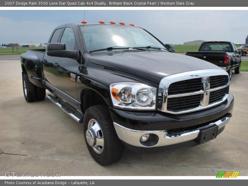 Brilliant Black Crystal Pearl / Medium Slate Gray 2007 Dodge Ram 3500 Lone Star Quad Cab 4x4 Dually