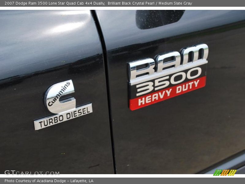Brilliant Black Crystal Pearl / Medium Slate Gray 2007 Dodge Ram 3500 Lone Star Quad Cab 4x4 Dually