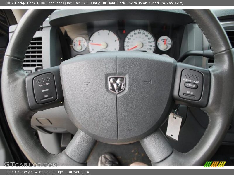 Brilliant Black Crystal Pearl / Medium Slate Gray 2007 Dodge Ram 3500 Lone Star Quad Cab 4x4 Dually