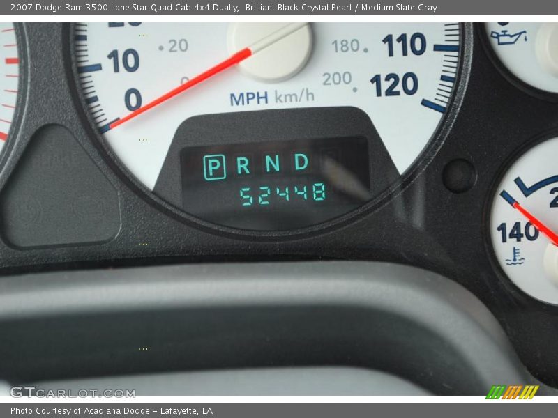 Brilliant Black Crystal Pearl / Medium Slate Gray 2007 Dodge Ram 3500 Lone Star Quad Cab 4x4 Dually