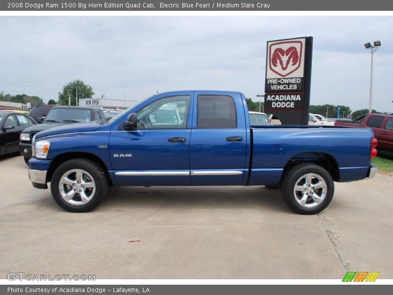 Electric Blue Pearl / Medium Slate Gray 2008 Dodge Ram 1500 Big Horn Edition Quad Cab