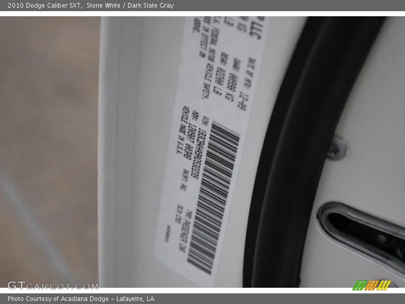 Stone White / Dark Slate Gray 2010 Dodge Caliber SXT