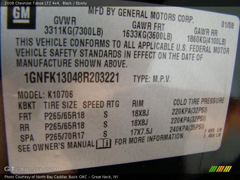 Black / Ebony 2008 Chevrolet Tahoe LTZ 4x4