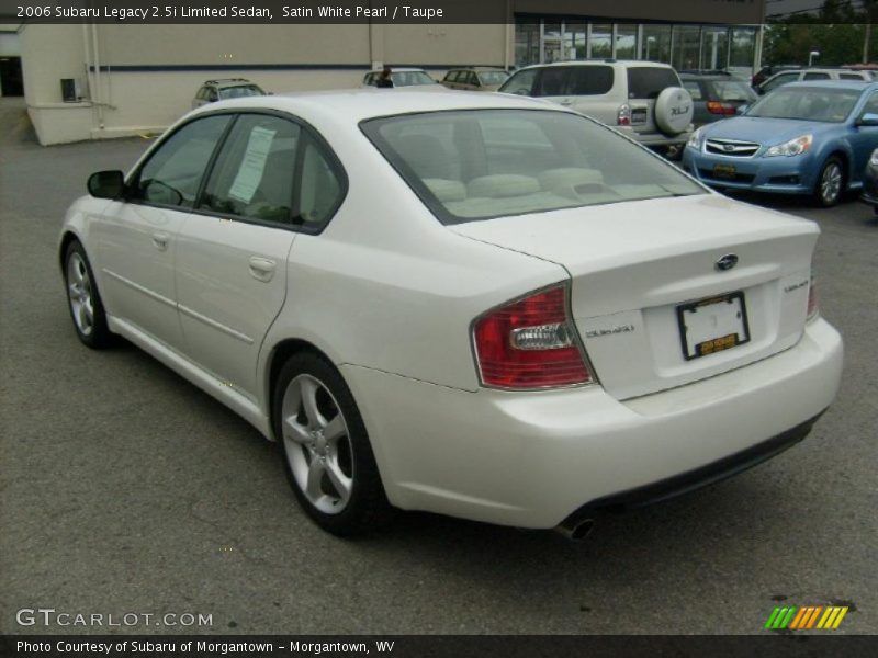 Satin White Pearl / Taupe 2006 Subaru Legacy 2.5i Limited Sedan