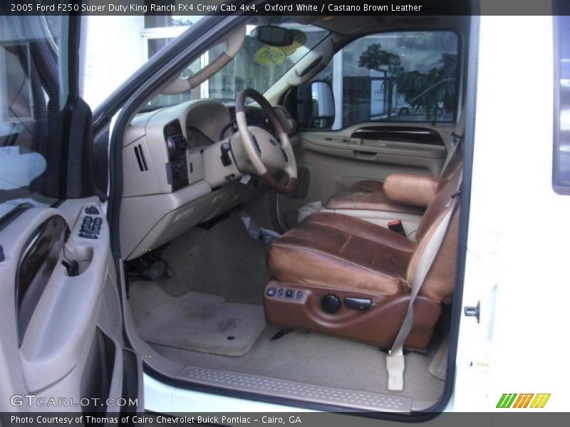 Oxford White / Castano Brown Leather 2005 Ford F250 Super Duty King Ranch FX4 Crew Cab 4x4
