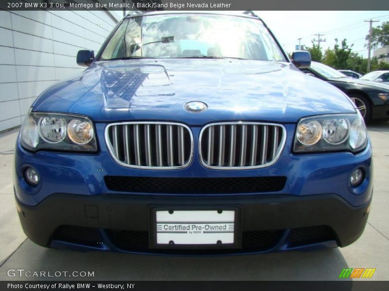 Montego Blue Metallic / Black/Sand Beige Nevada Leather 2007 BMW X3 3.0si