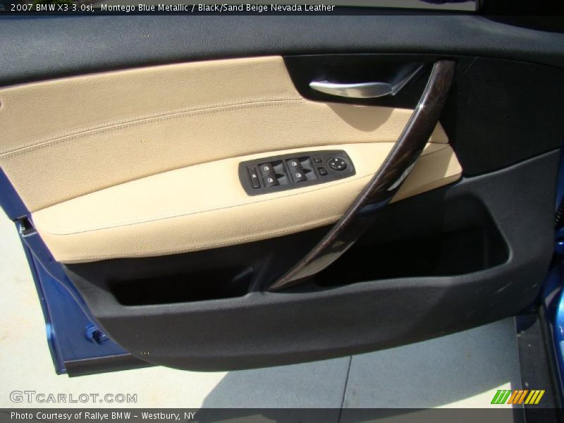 Montego Blue Metallic / Black/Sand Beige Nevada Leather 2007 BMW X3 3.0si