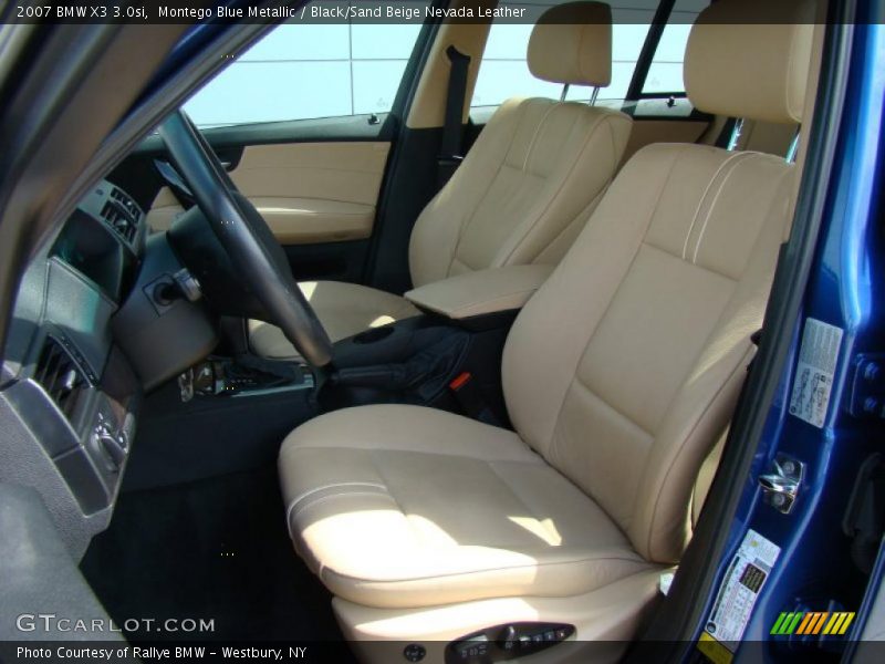 Montego Blue Metallic / Black/Sand Beige Nevada Leather 2007 BMW X3 3.0si
