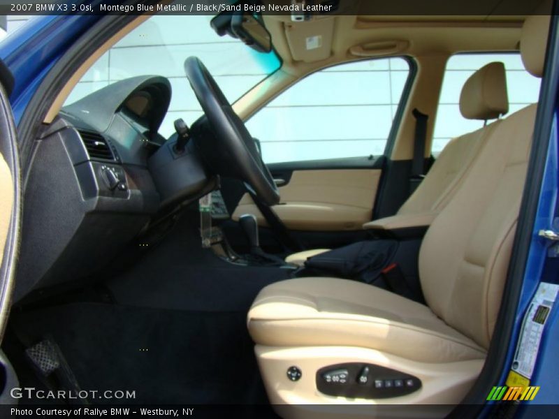 Montego Blue Metallic / Black/Sand Beige Nevada Leather 2007 BMW X3 3.0si