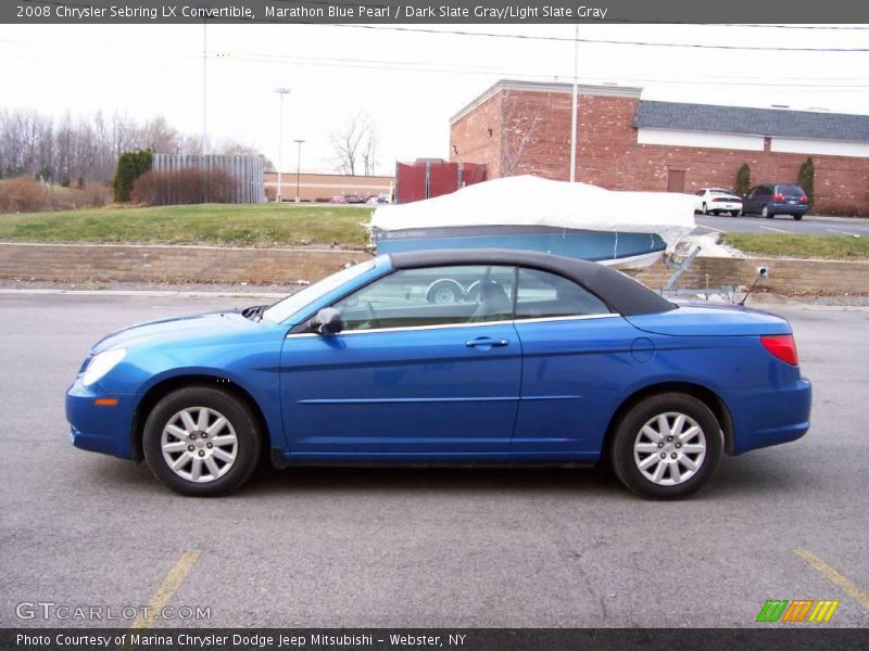 Marathon Blue Pearl / Dark Slate Gray/Light Slate Gray 2008 Chrysler Sebring LX Convertible