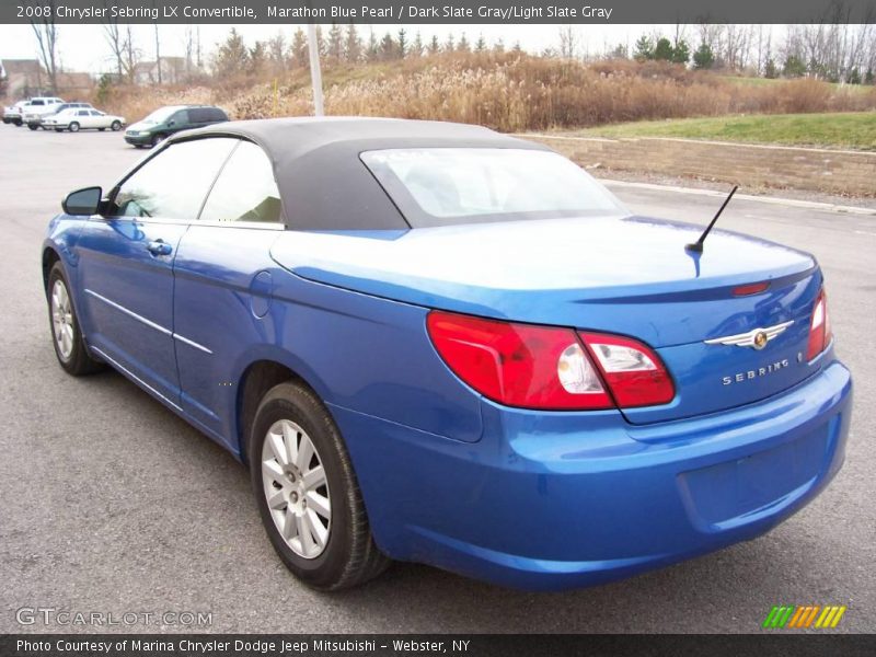Marathon Blue Pearl / Dark Slate Gray/Light Slate Gray 2008 Chrysler Sebring LX Convertible