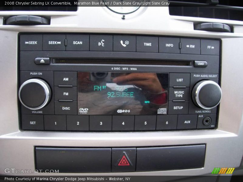 Marathon Blue Pearl / Dark Slate Gray/Light Slate Gray 2008 Chrysler Sebring LX Convertible