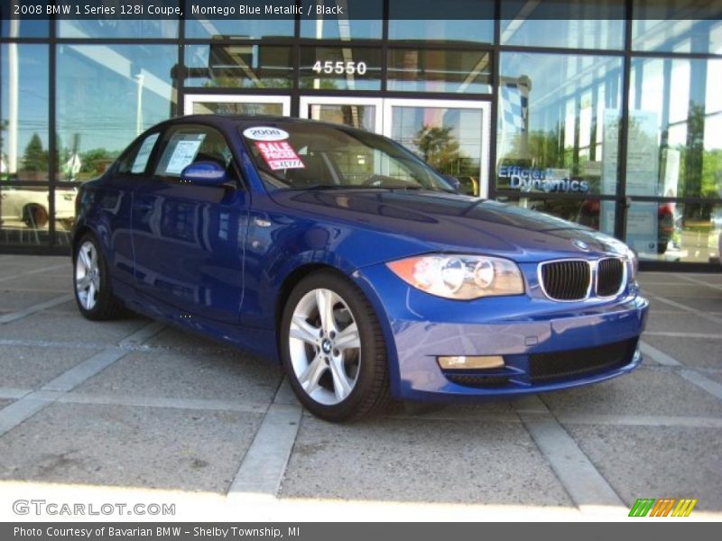 Montego Blue Metallic / Black 2008 BMW 1 Series 128i Coupe