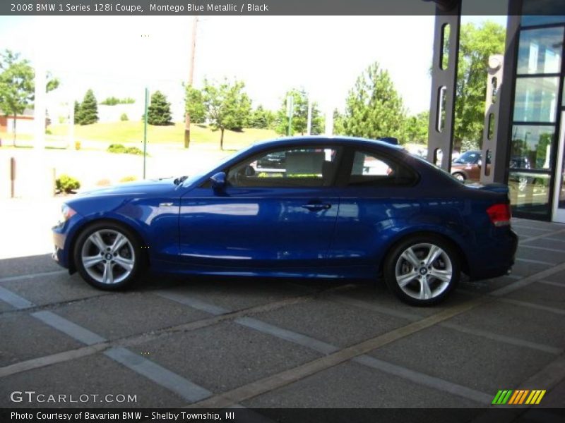 Montego Blue Metallic / Black 2008 BMW 1 Series 128i Coupe