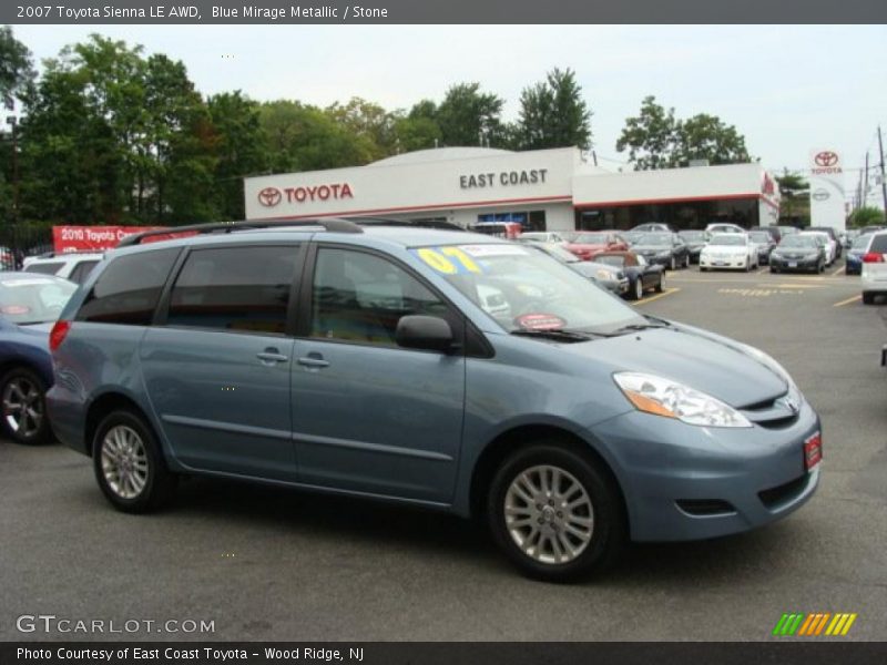 Blue Mirage Metallic / Stone 2007 Toyota Sienna LE AWD