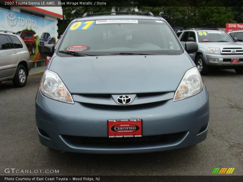 Blue Mirage Metallic / Stone 2007 Toyota Sienna LE AWD