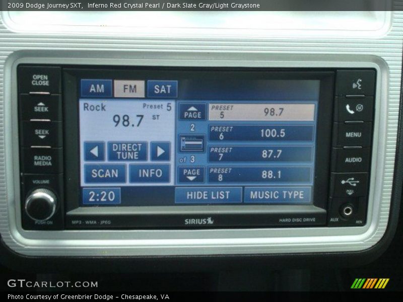 Inferno Red Crystal Pearl / Dark Slate Gray/Light Graystone 2009 Dodge Journey SXT
