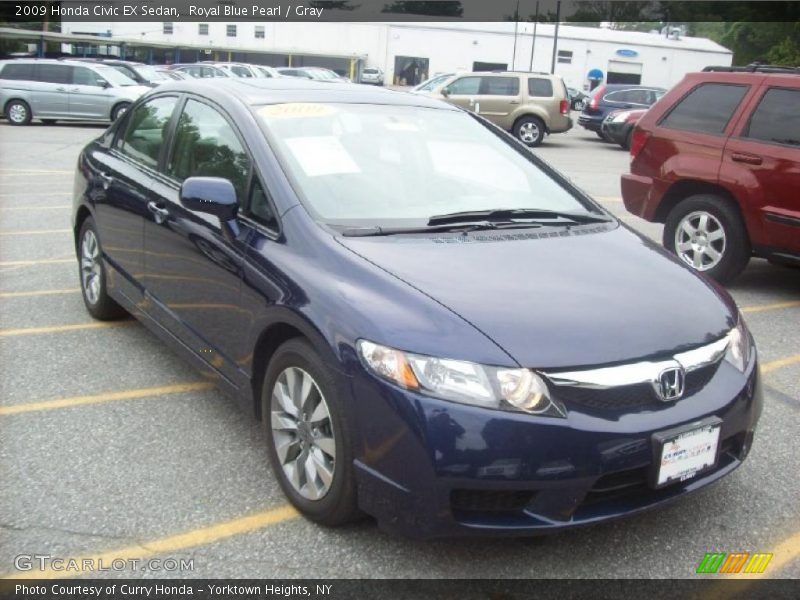 Royal Blue Pearl / Gray 2009 Honda Civic EX Sedan