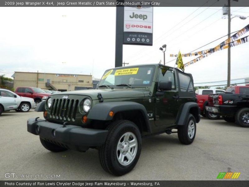 Jeep Green Metallic / Dark Slate Gray/Medium Slate Gray 2009 Jeep Wrangler X 4x4