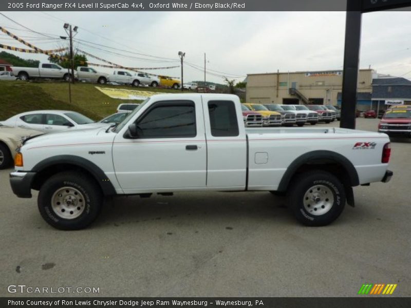 Oxford White / Ebony Black/Red 2005 Ford Ranger FX4 Level II SuperCab 4x4