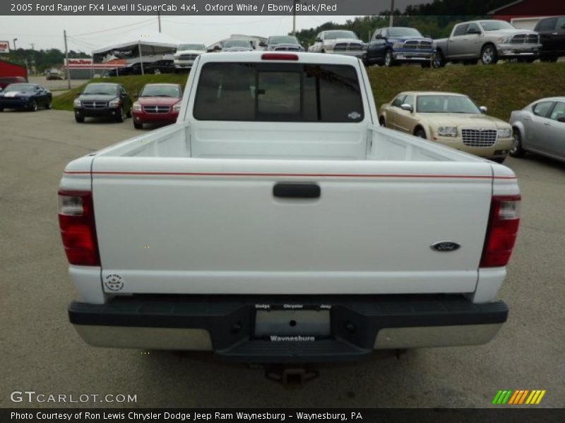 Oxford White / Ebony Black/Red 2005 Ford Ranger FX4 Level II SuperCab 4x4