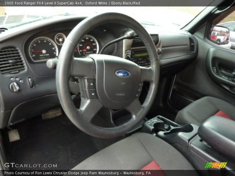 Oxford White / Ebony Black/Red 2005 Ford Ranger FX4 Level II SuperCab 4x4