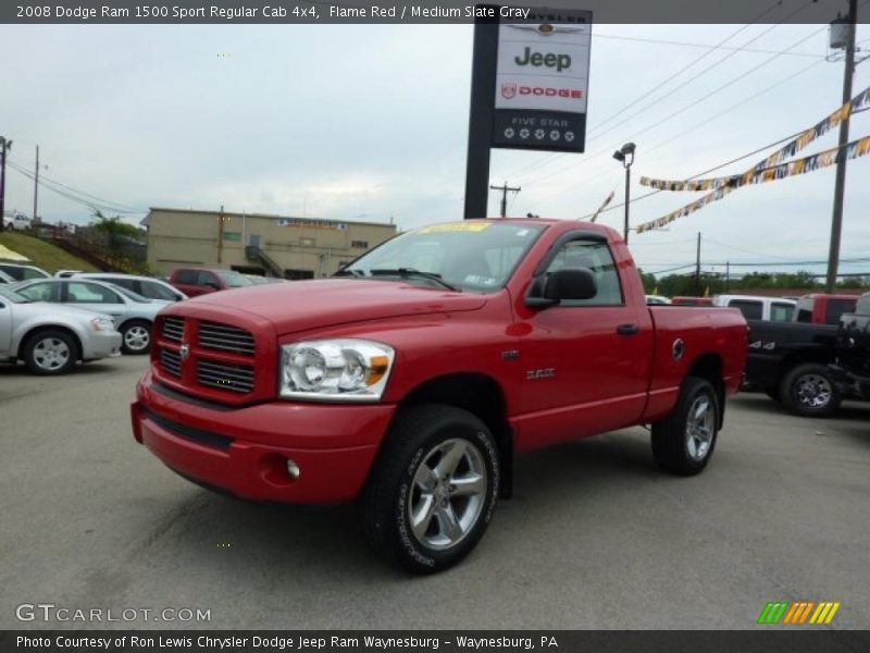 Flame Red / Medium Slate Gray 2008 Dodge Ram 1500 Sport Regular Cab 4x4
