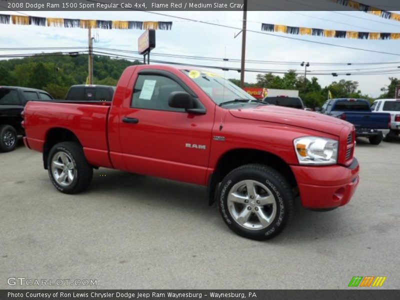 Flame Red / Medium Slate Gray 2008 Dodge Ram 1500 Sport Regular Cab 4x4