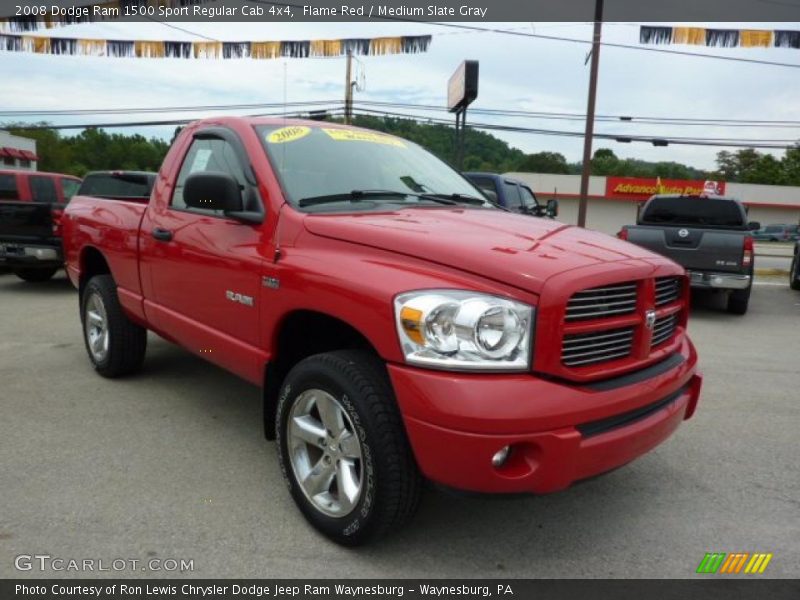 Flame Red / Medium Slate Gray 2008 Dodge Ram 1500 Sport Regular Cab 4x4