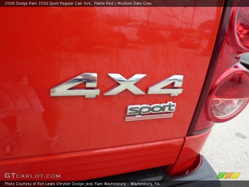 Flame Red / Medium Slate Gray 2008 Dodge Ram 1500 Sport Regular Cab 4x4