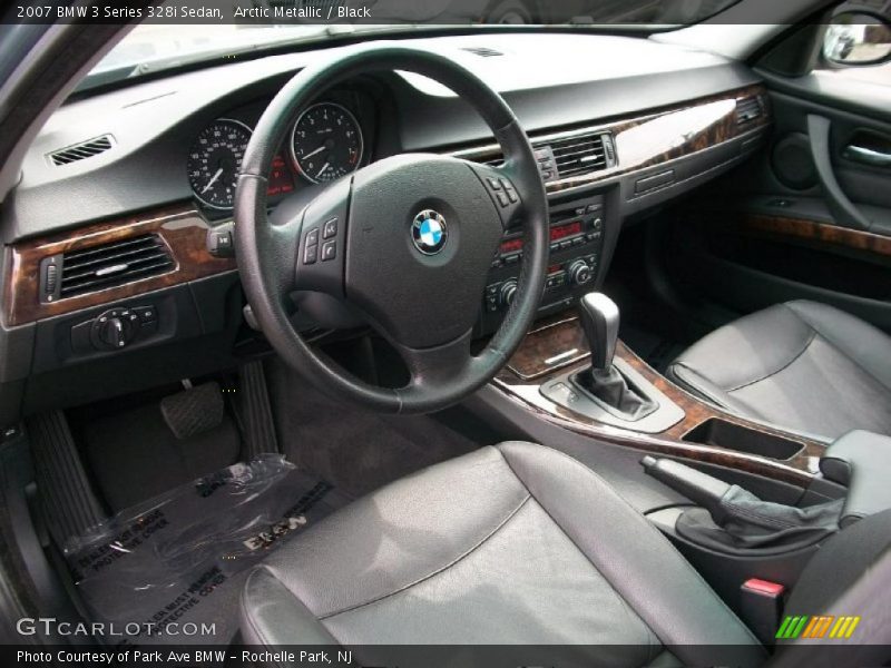 Arctic Metallic / Black 2007 BMW 3 Series 328i Sedan